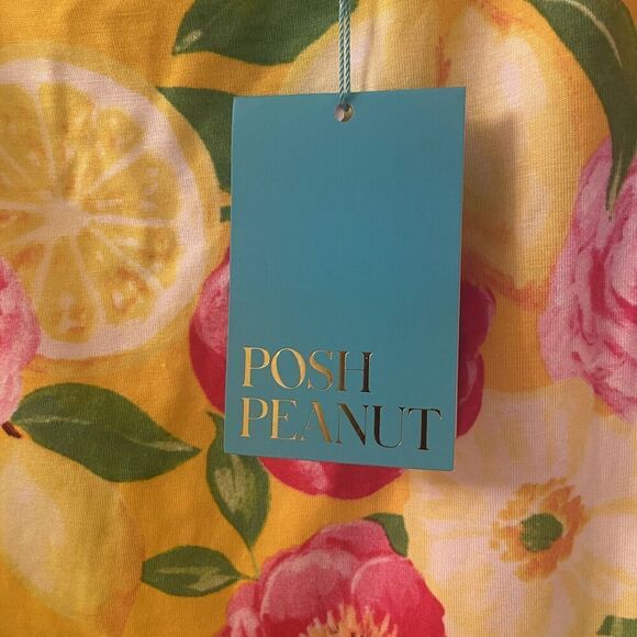 Posh Peanut Floral Annika Angel Sleeve Tee & Pink Varsity Shorts Set Size 9 NWT - Picture 8 of 12